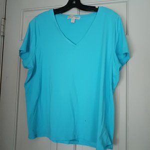 Michael Kors Ocean Blue short sleeve t shirt top Size XL